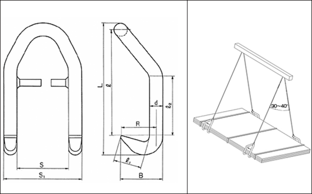 DD-B三木水平钢板夹钳尺寸及吊装案例