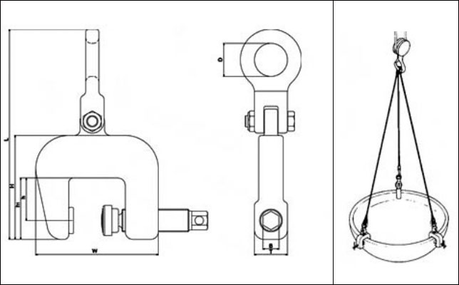 SC-N三木螺旋锁紧吊具尺寸及吊装案例.