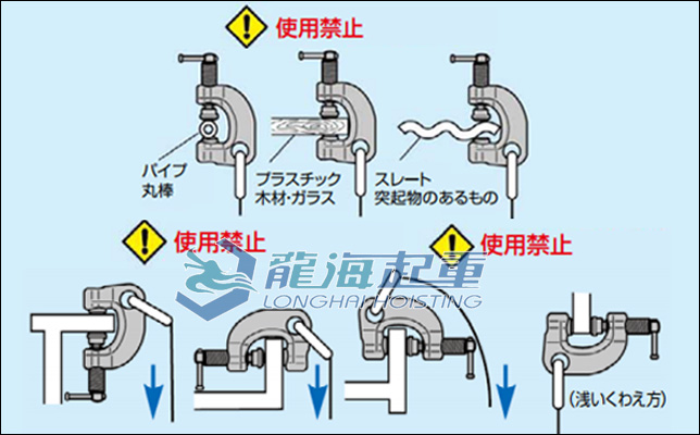 SSCC世霸螺旋锁紧吊钳错误使用方式